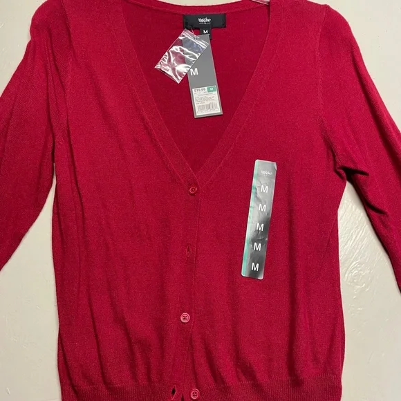 Massimo Short Red Cardigan Medium Brand NEW - Picture 2 of 5